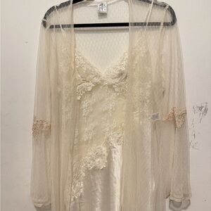 Jonquil by Diane Samandi two piece satin lace dress and robe